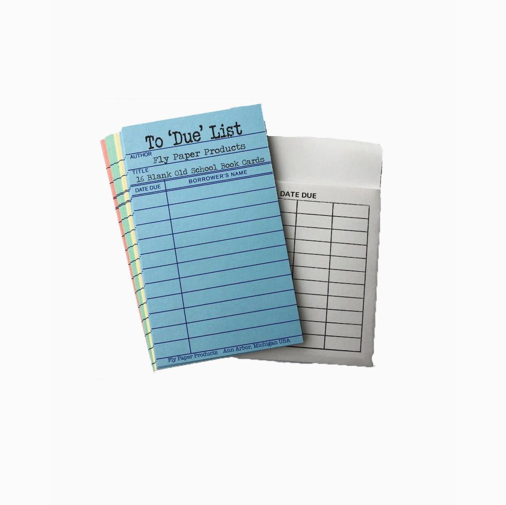 Set of Two Magnetic Memo Holders w “To - Due” List Library Cards - Marmalade Mercantile