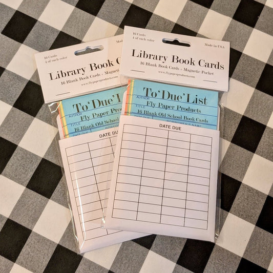 Set of Two Magnetic Memo Holders w “To - Due” List Library Cards - Marmalade Mercantile