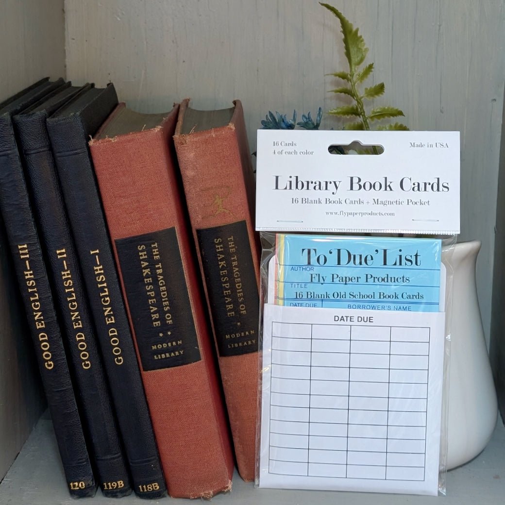 Set of Two Magnetic Memo Holders w “To - Due” List Library Cards - Marmalade Mercantile