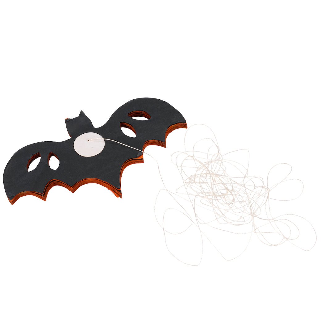 Set of Two Paper Halloween Banners Black & Orange Pumpkins & Bats - Marmalade Mercantile