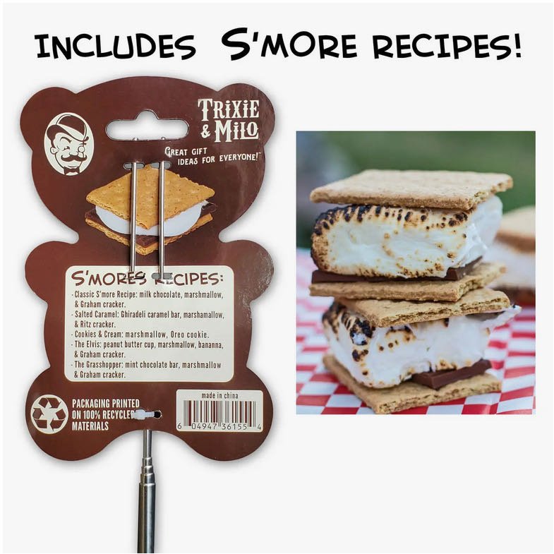 Set of Two S’mores Bears Marshmallows Roasting Forks - Marmalade Mercantile
