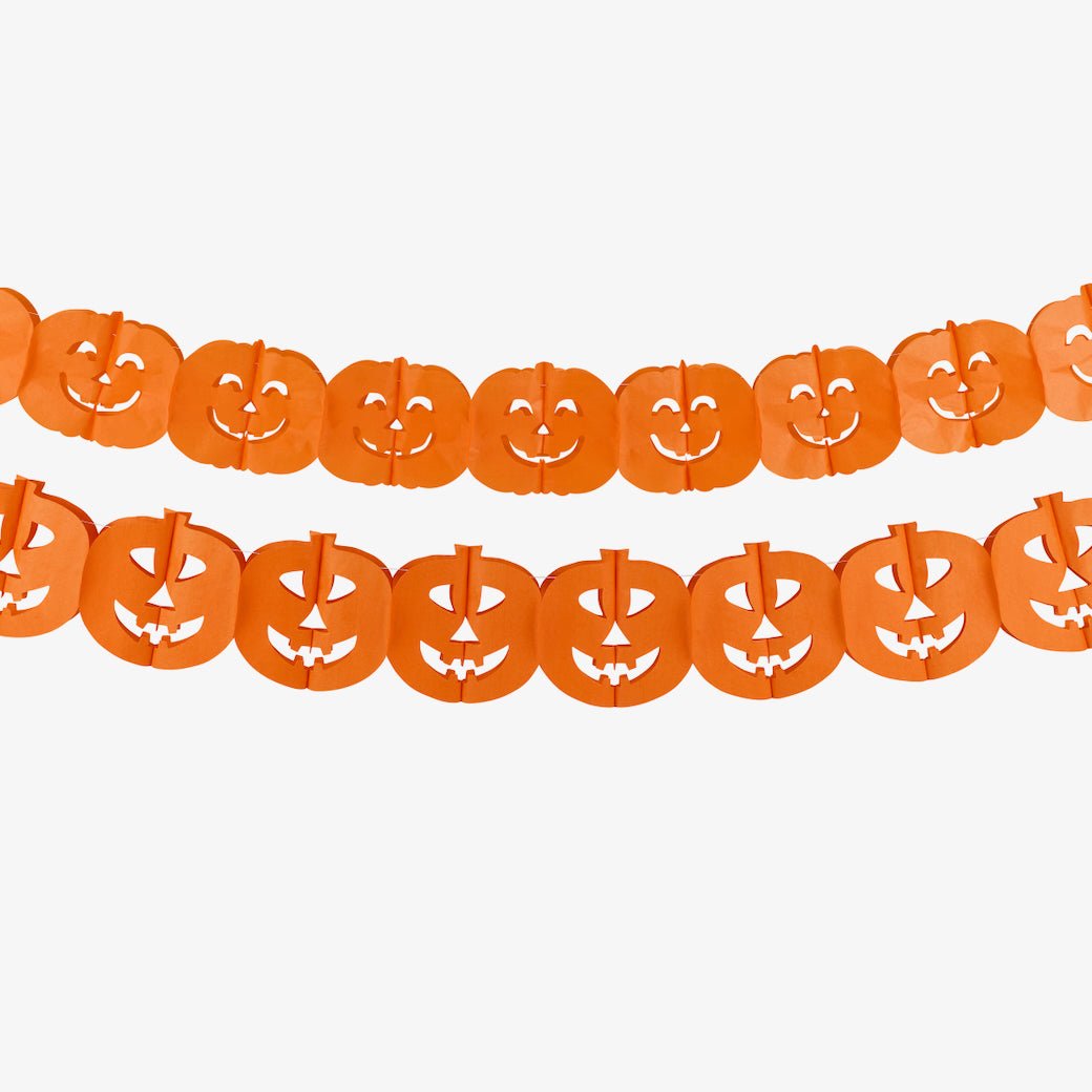 Set of Two Tissue Paper Halloween Jack ‘O Lantern Banners - Marmalade Mercantile