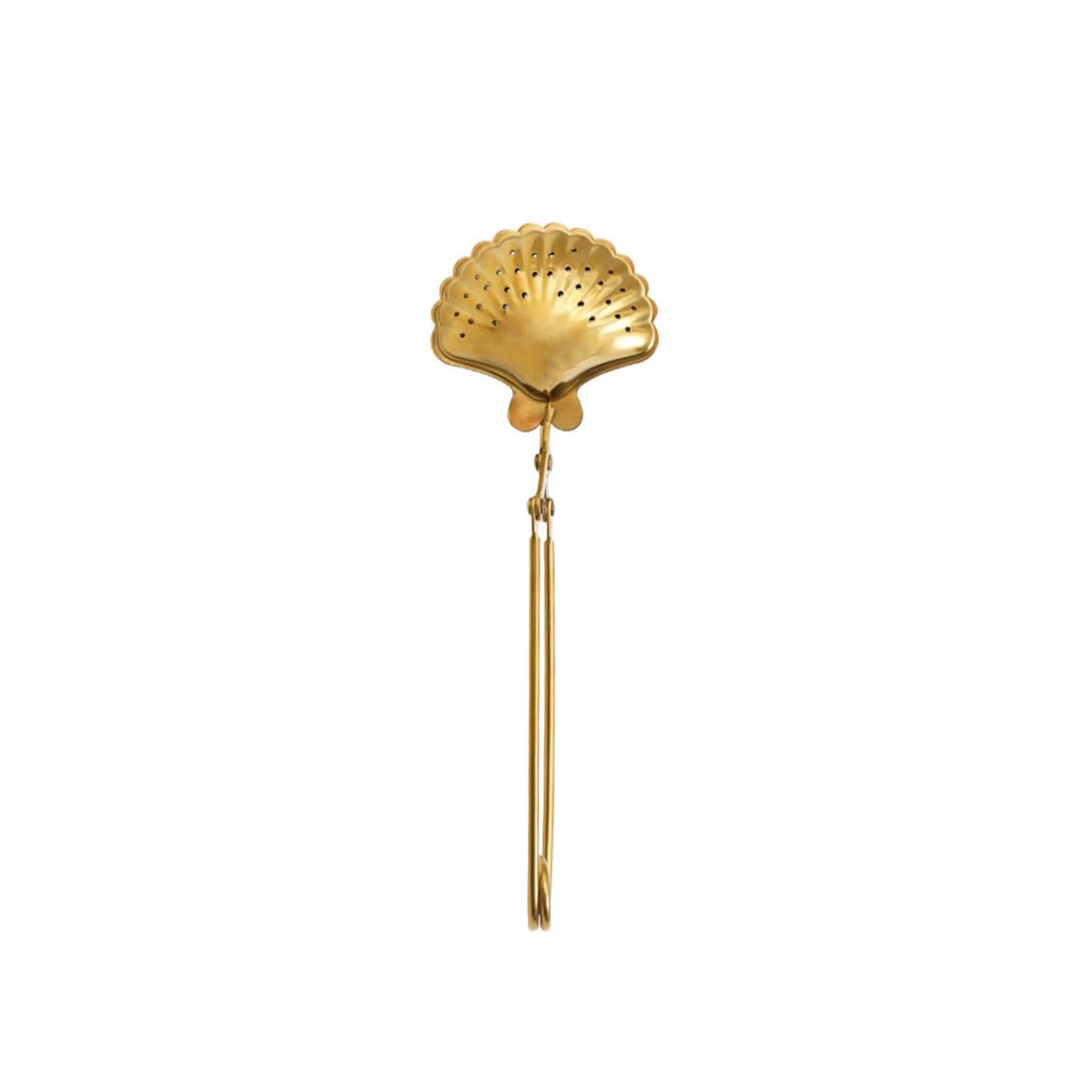 Shell Shaped Loose Leaf Tea Strainer Stainless Steel w Gold Finish - Marmalade Mercantile