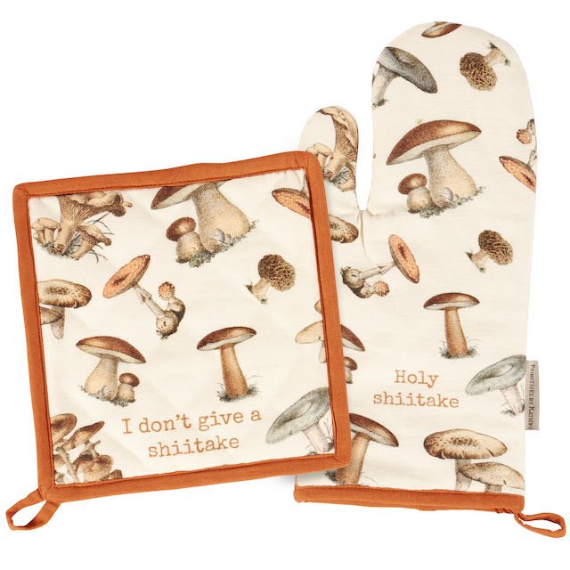 Shiitake Mushroom Kitchen Oven Mitt & Pot Holder Set - Marmalade Mercantile