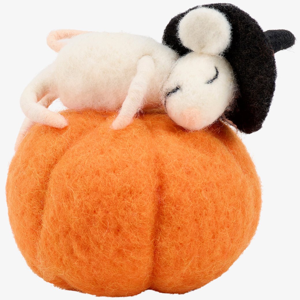 Sleepy Halloween Witch Mouse Critter - Marmalade Mercantile