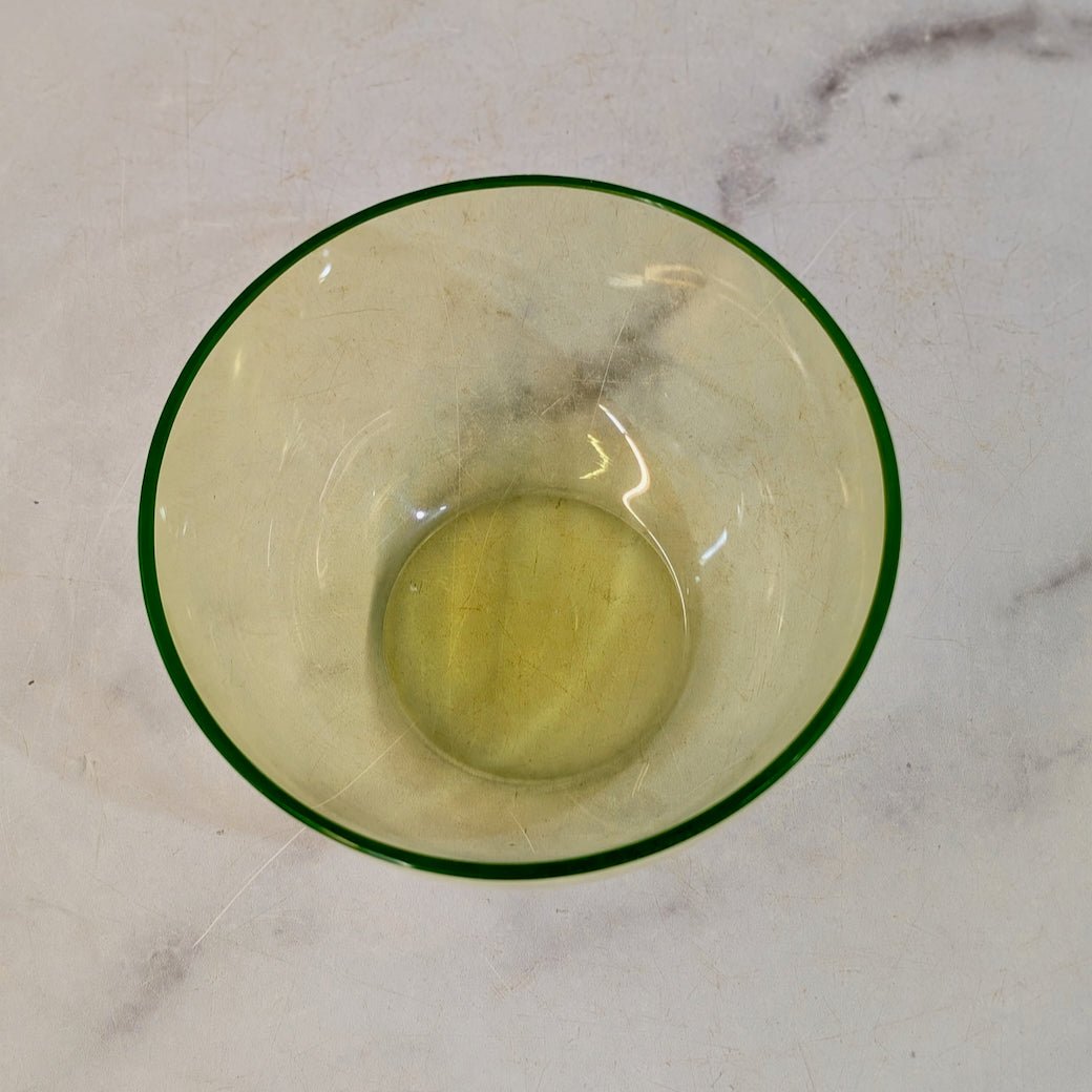 Small Antique Green Uranium Glass Fruit Bowl - Marmalade Mercantile