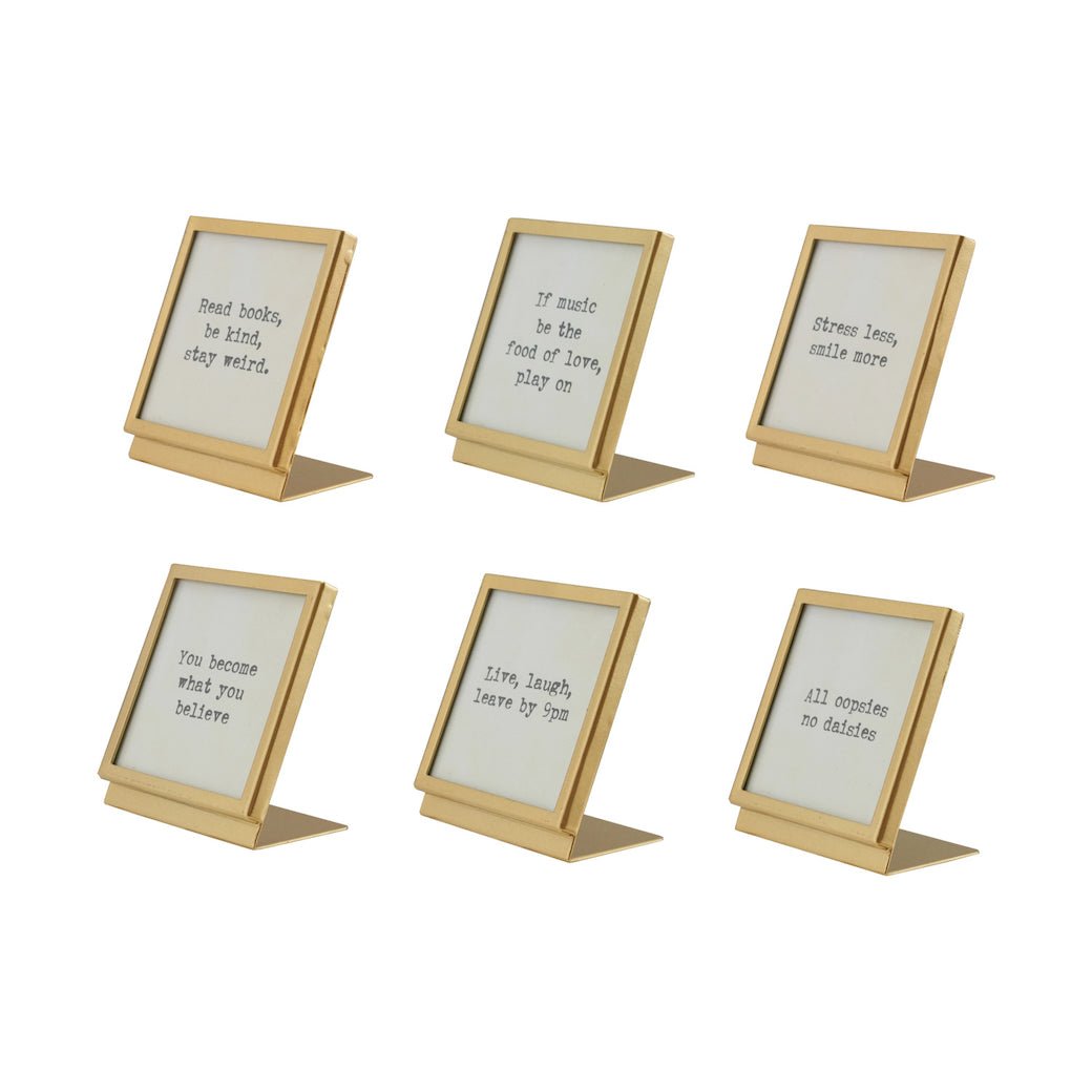 Small Elegant Metal & Glass Easel with Fun Saying CHOICE of Style - Marmalade Mercantile