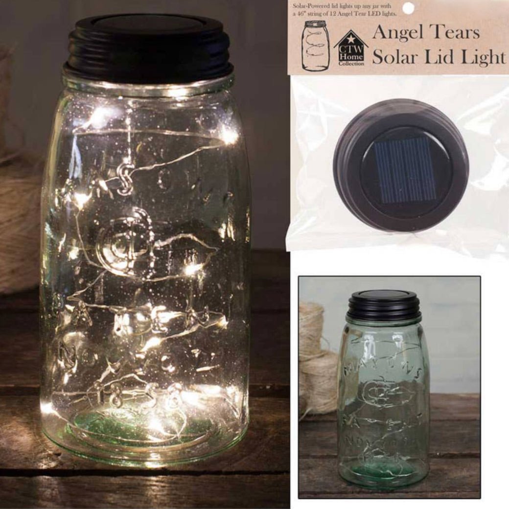 Solar Lid Light Kit w Angel Tear Fairy Lights - Marmalade Mercantile