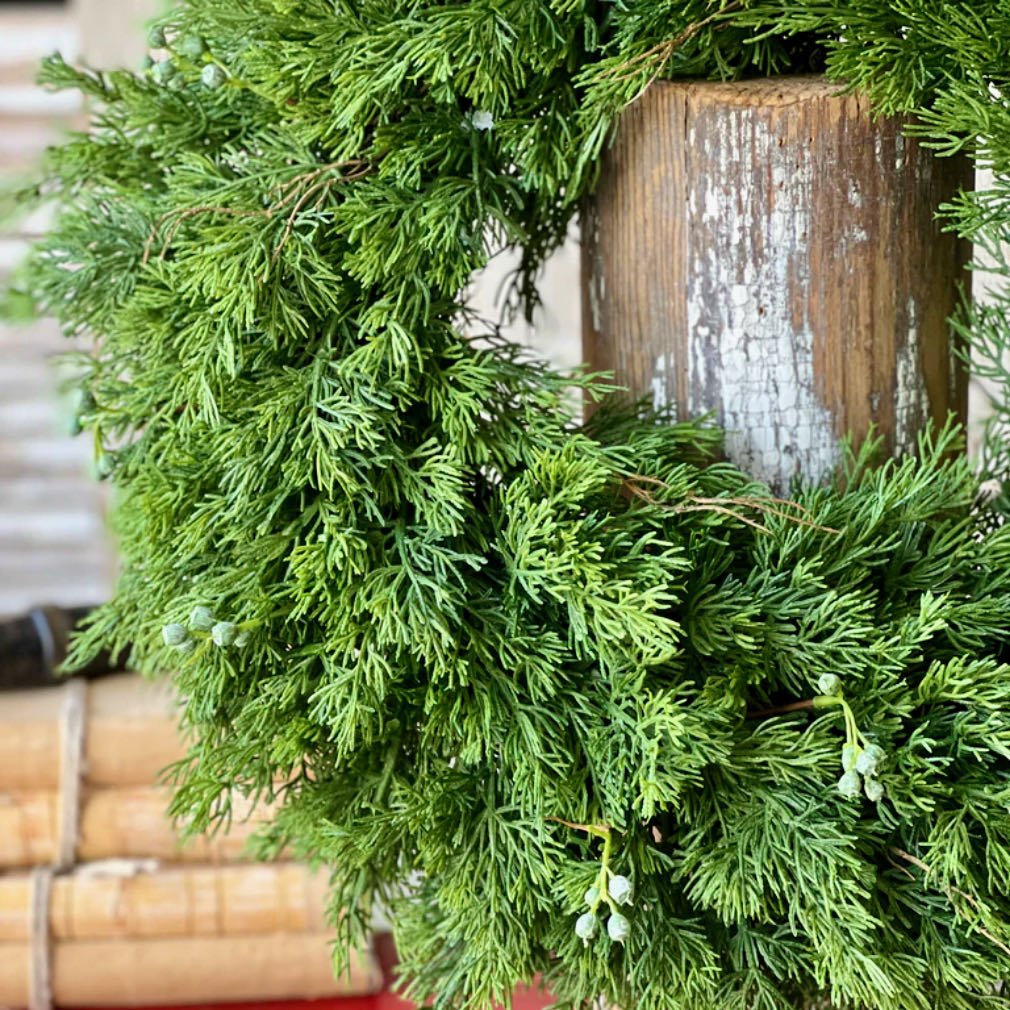 Spectacular Winter Cedar Farmhouse Christmas Wreath 20" - Marmalade Mercantile