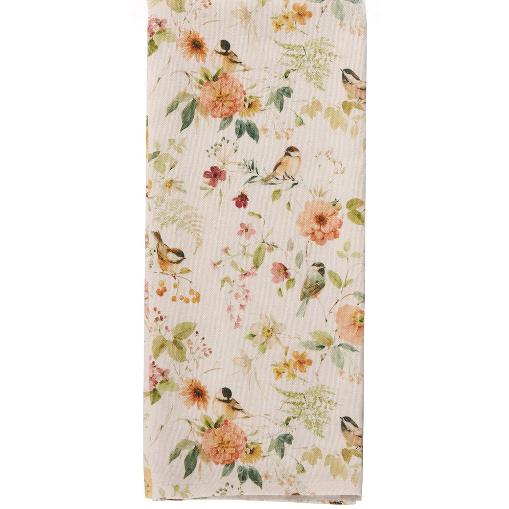 Springtime Chickadee & Flowers Kitchen Towel - Marmalade Mercantile