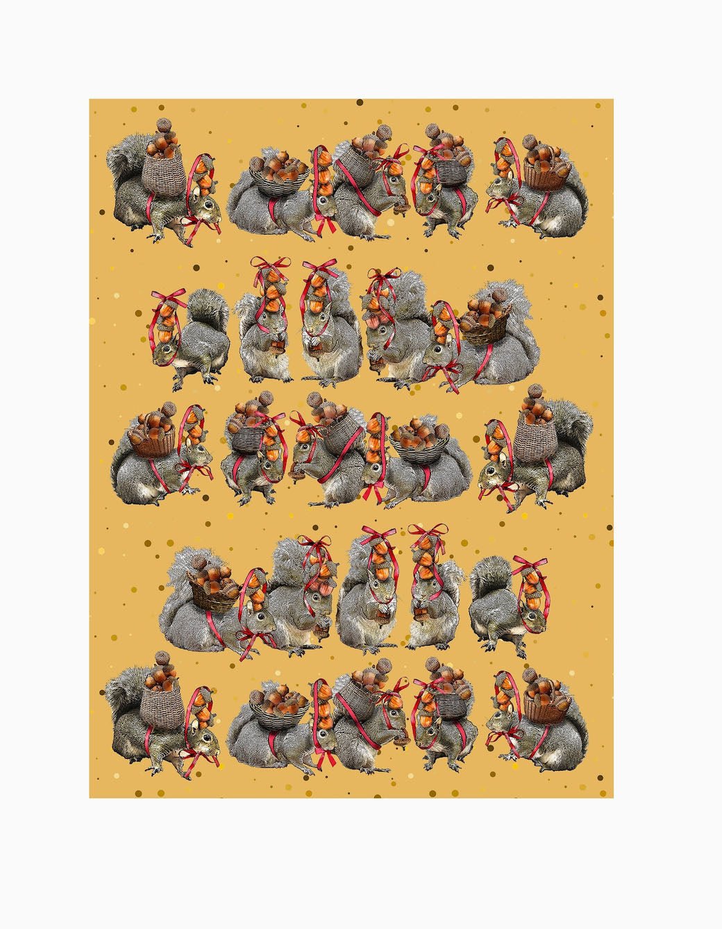 Squirrels with Acorn Hats & Baskets Cotton Flour Sack Towel - Marmalade Mercantile