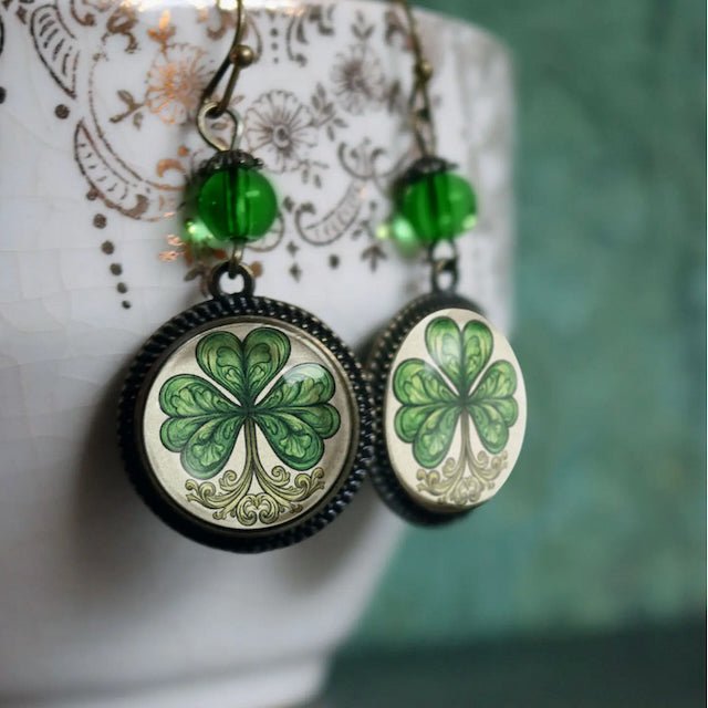 St. Patrick's Day Shamrock Earrings for Pierced Ears - Marmalade Mercantile