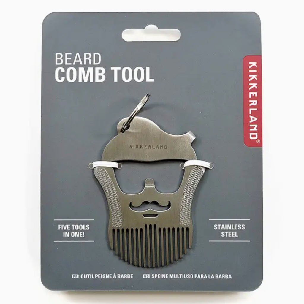 Stainless Steel Beard Comb Multi-Tool - Marmalade Mercantile