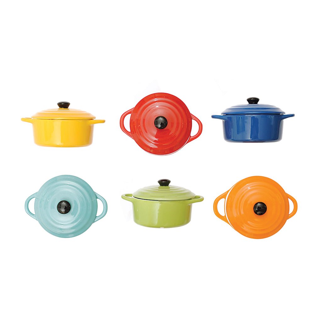 Stoneware 8oz Mini Baker with Lid, CHOOSE from Six Bright Colors - Marmalade Mercantile