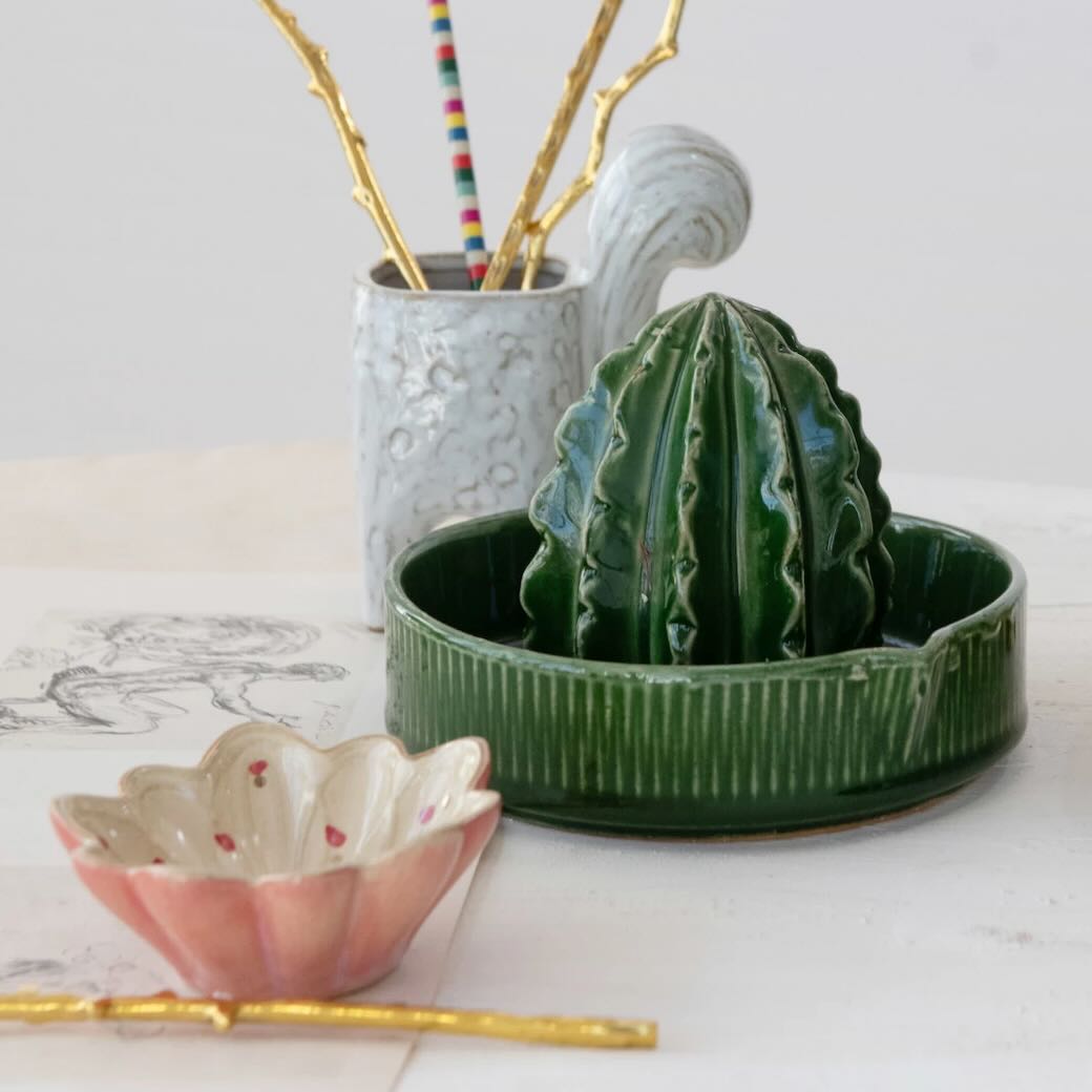 Stoneware Cactus Shaped Citrus Juicer - Marmalade Mercantile