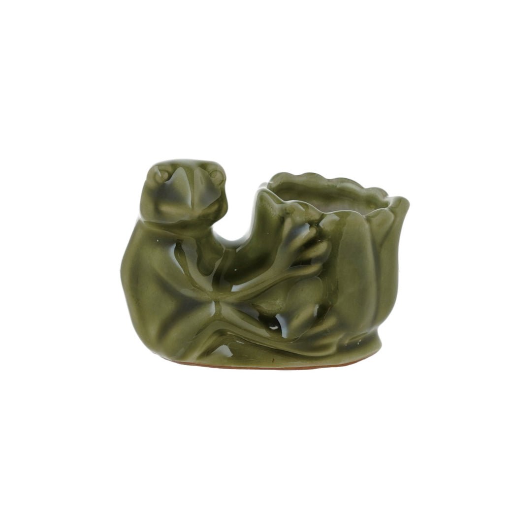 Stoneware Match or Toothpick Holder with Frog&nbsp; - Marmalade Mercantile