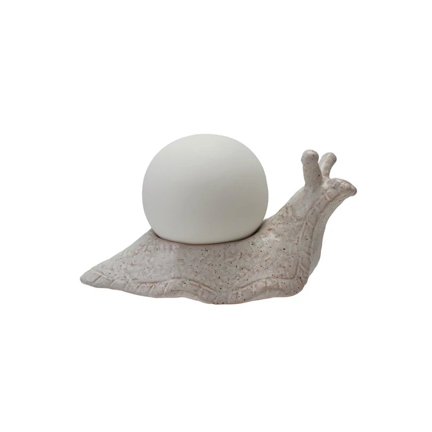 Stoneware Snail Battery Operated LED Orb Light - Marmalade Mercantile