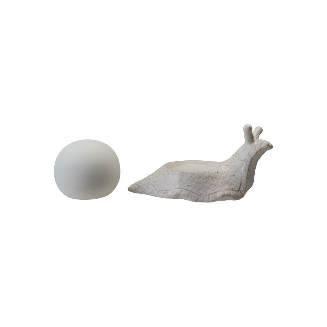 Stoneware Snail Battery Operated LED Orb Light - Marmalade Mercantile