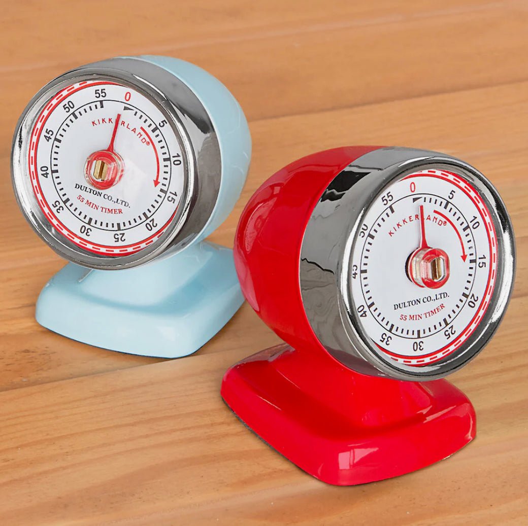 Streamline Retro - Inspired Kitchen Time Choice of Light Blue or Red - Marmalade Mercantile