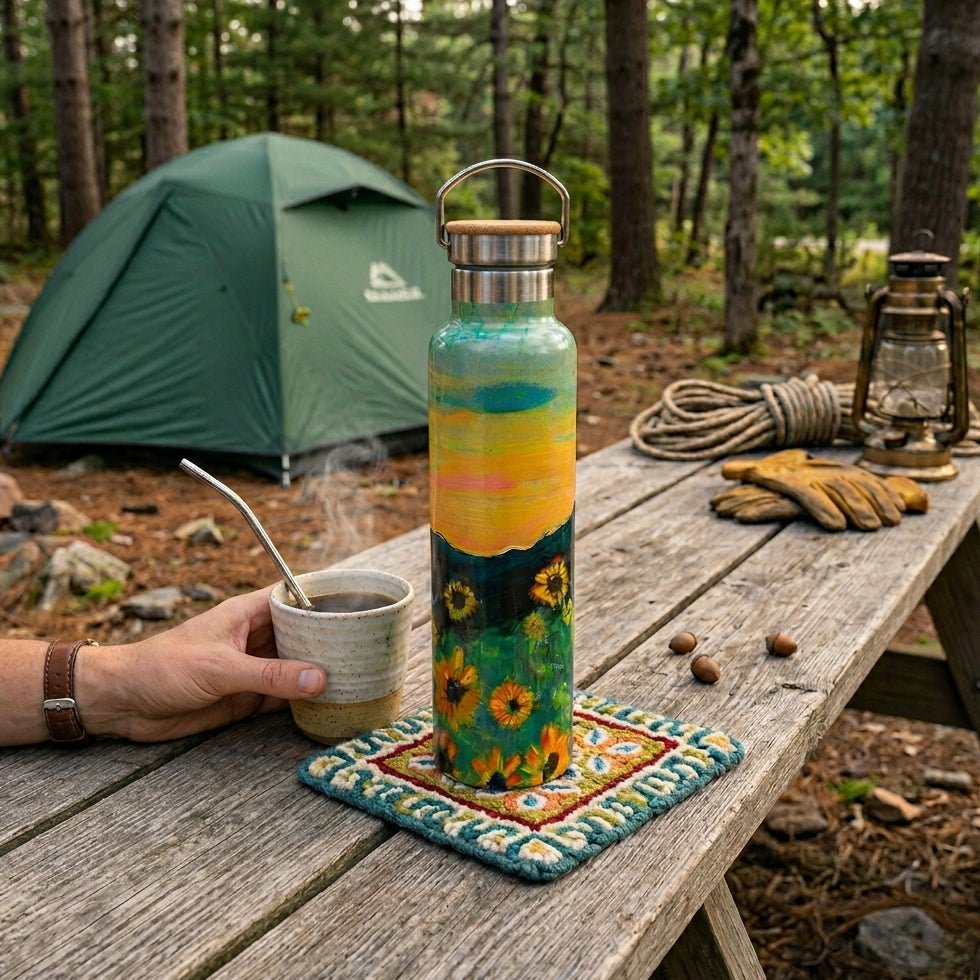 Summer Garden Metal 25oz Insulated Stainless Steel Water Bottle - Marmalade Mercantile