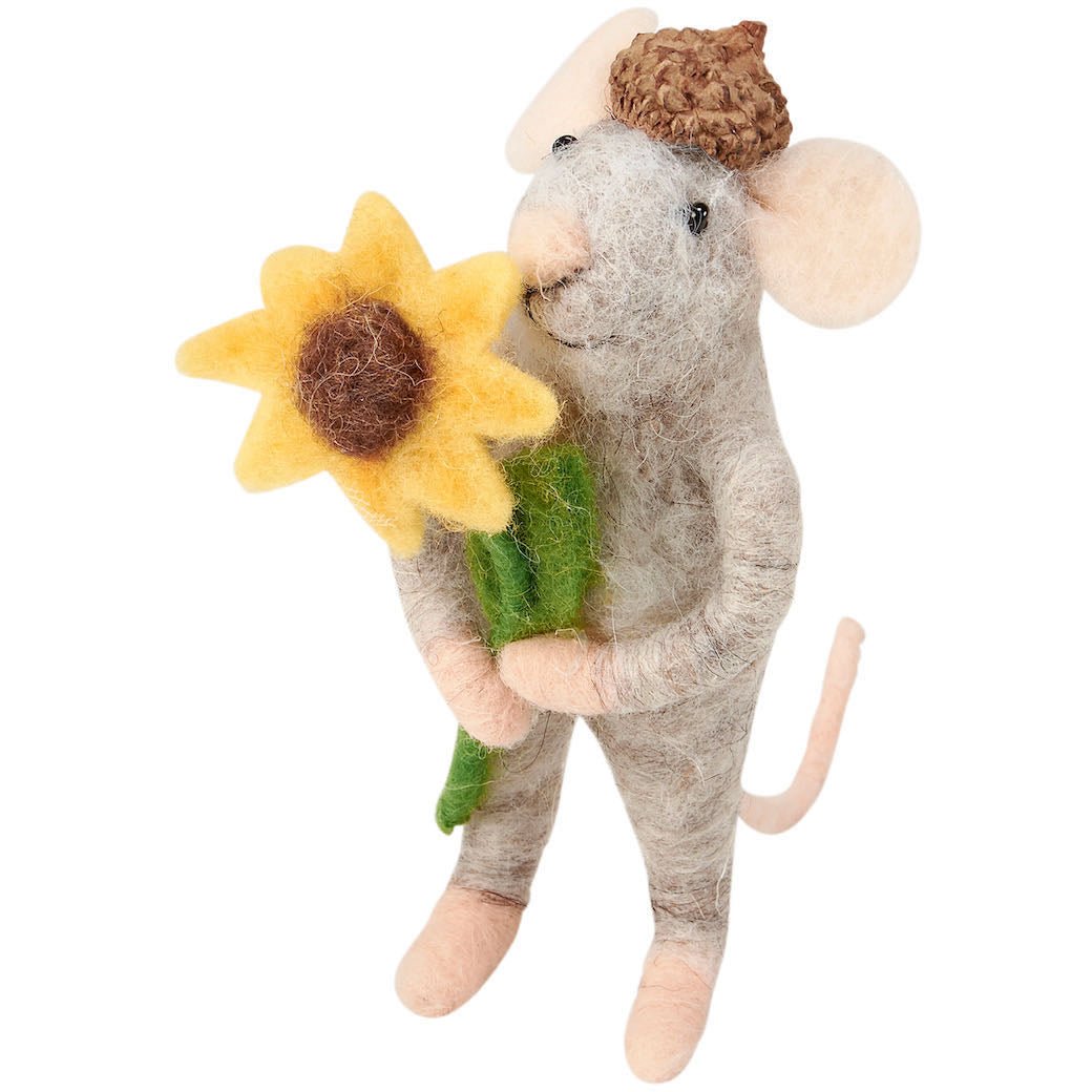 Sunflower Felt Mouse Critter - Marmalade Mercantile