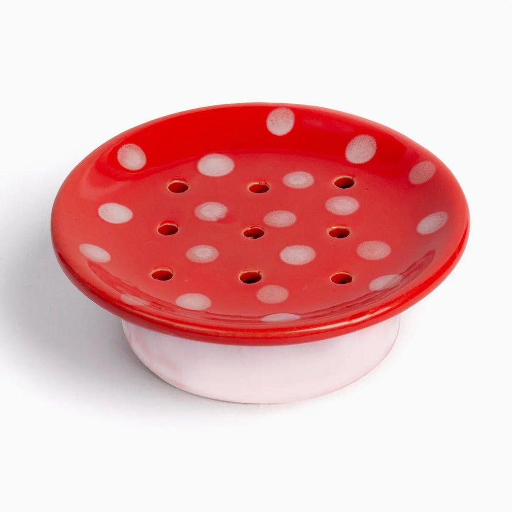 Swedish Dream Red Mushroom Ceramic Soap Dish - Marmalade Mercantile
