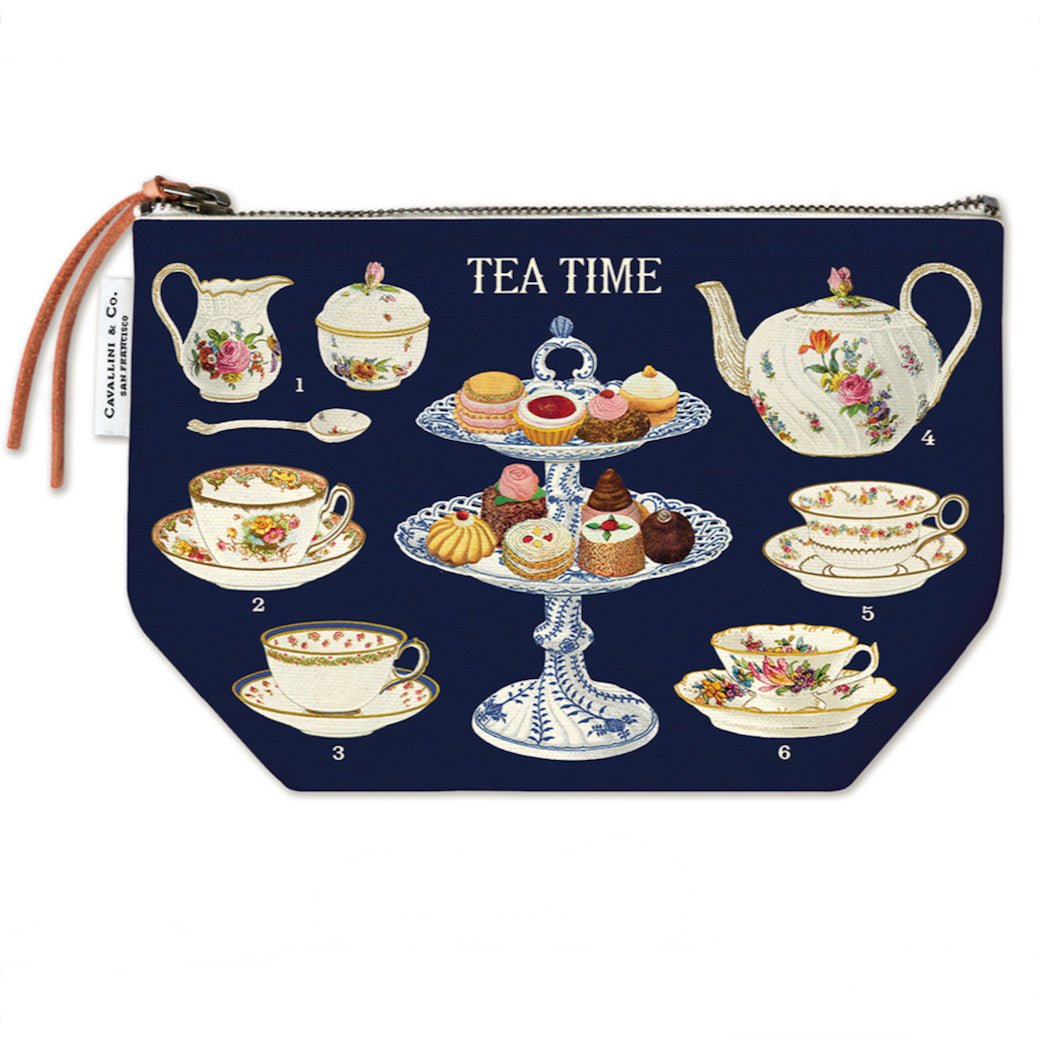 Tea Time Zippered Canvas Pouch - Marmalade Mercantile