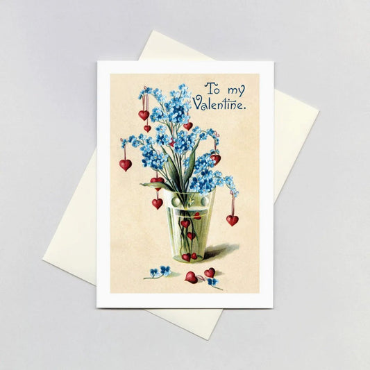 To My Valentine Forget - Me - Notes & Hearts Greeting Card - Marmalade Mercantile