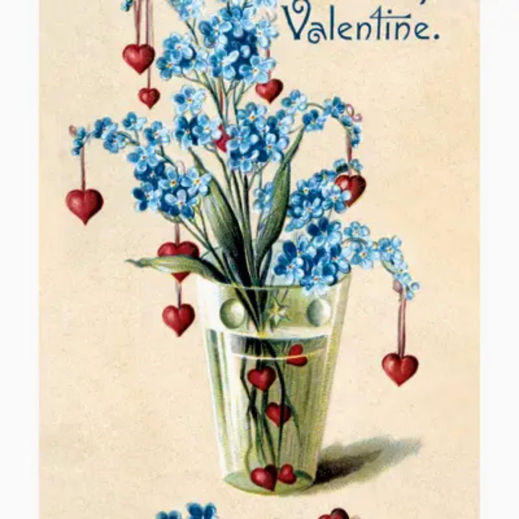 To My Valentine Forget - Me - Notes & Hearts Greeting Card - Marmalade Mercantile