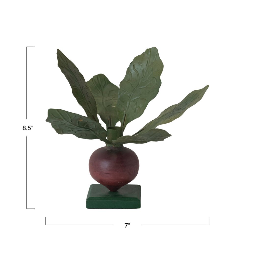 Toleware Metal Garden Radish Taper Holder - Marmalade Mercantile