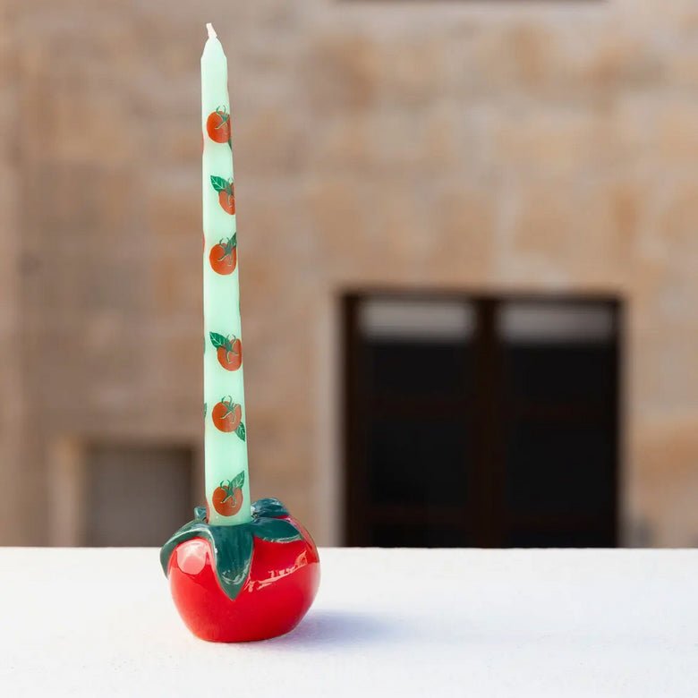 Tomato - Shaped Ceramic Candle Holder - Marmalade Mercantile
