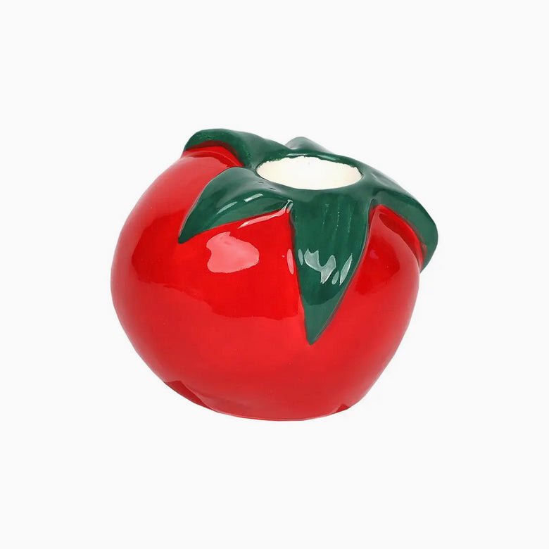 Tomato - Shaped Ceramic Candle Holder - Marmalade Mercantile