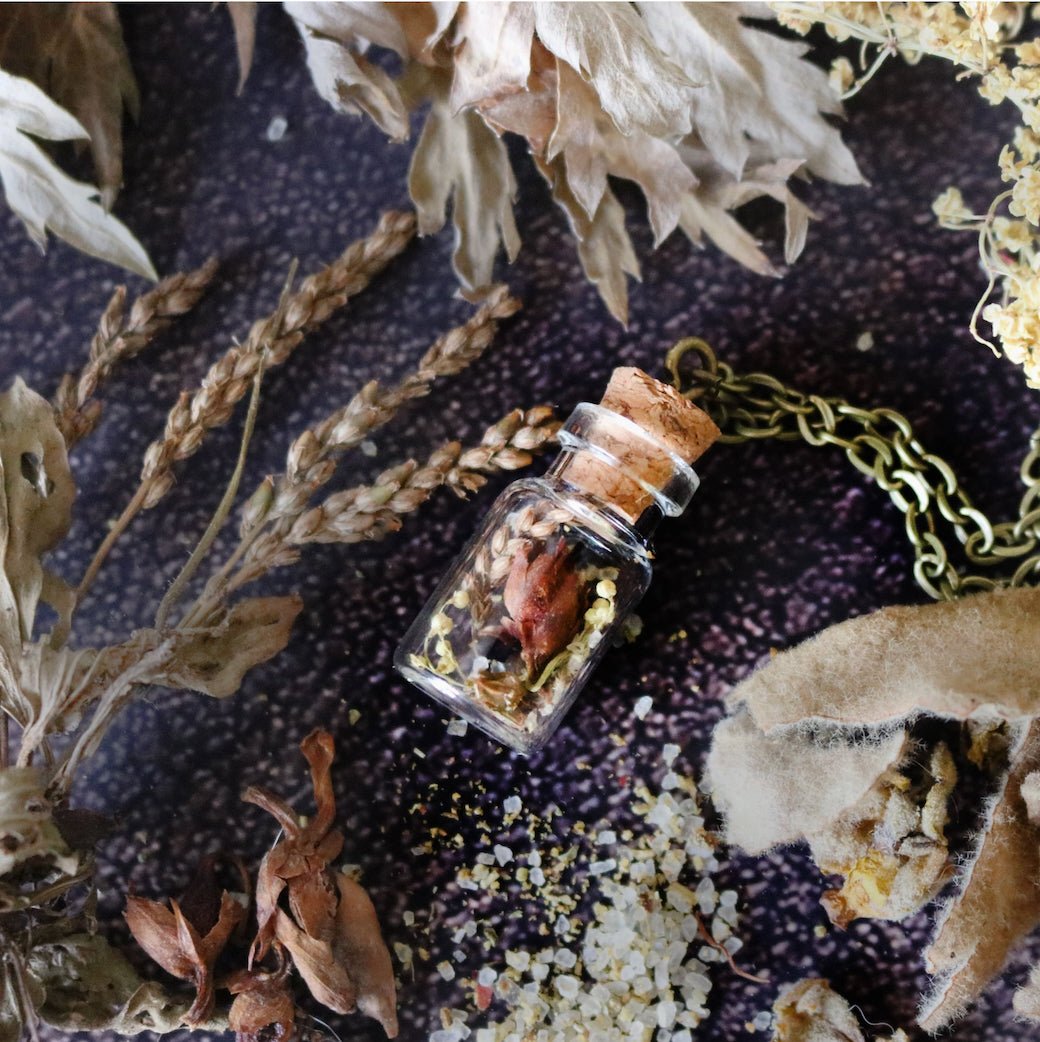 Transitions Amulet - Change & Renewal Talisman Necklace w Luna Moth - Marmalade Mercantile