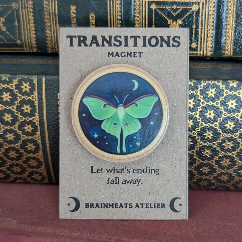 Transitions Magnet - Luna Moth Token for Renewal - Marmalade Mercantile