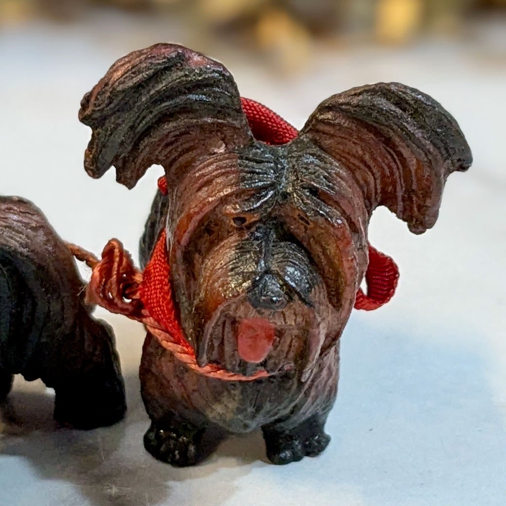 Trio of Vintage Papillon Skye Silky Yorkshire Terrier Figurines - Marmalade Mercantile