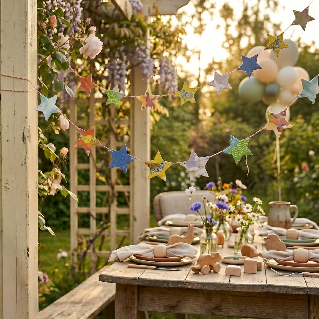 Up-cycled Baby Book Star Garland - 30 Stars - Marmalade Mercantile