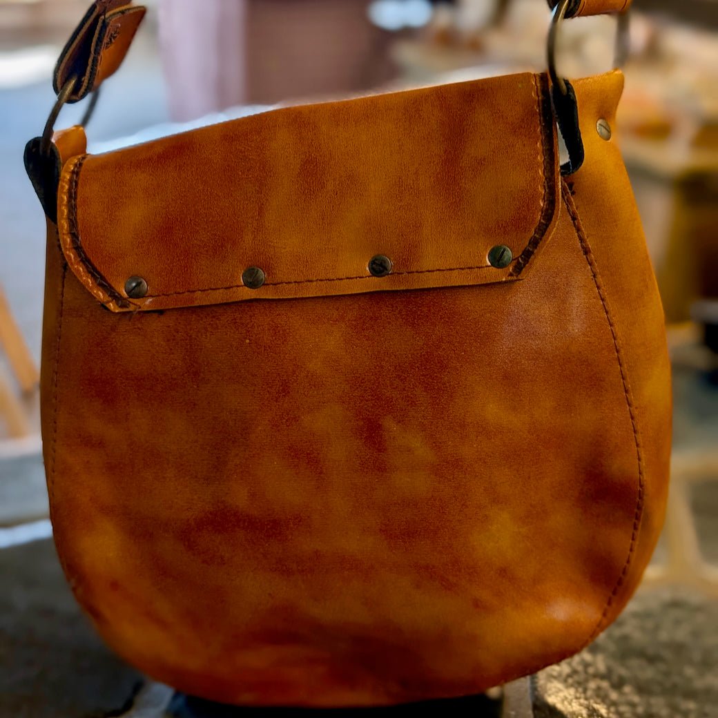 Vintage 1970s "Let's Streak" Tooled Leather Shoulder Bag - Marmalade Mercantile