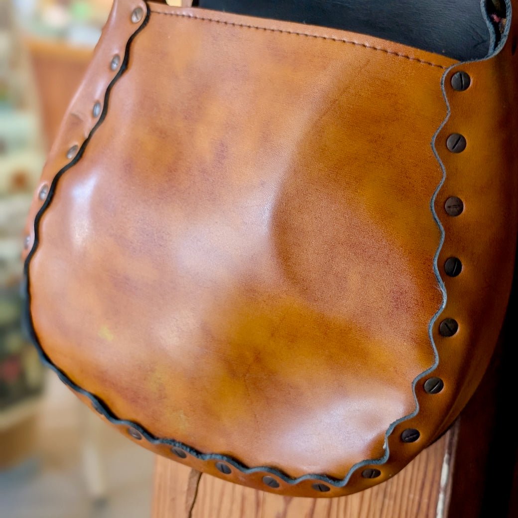 Vintage 1970s "Let's Streak" Tooled Leather Shoulder Bag - Marmalade Mercantile