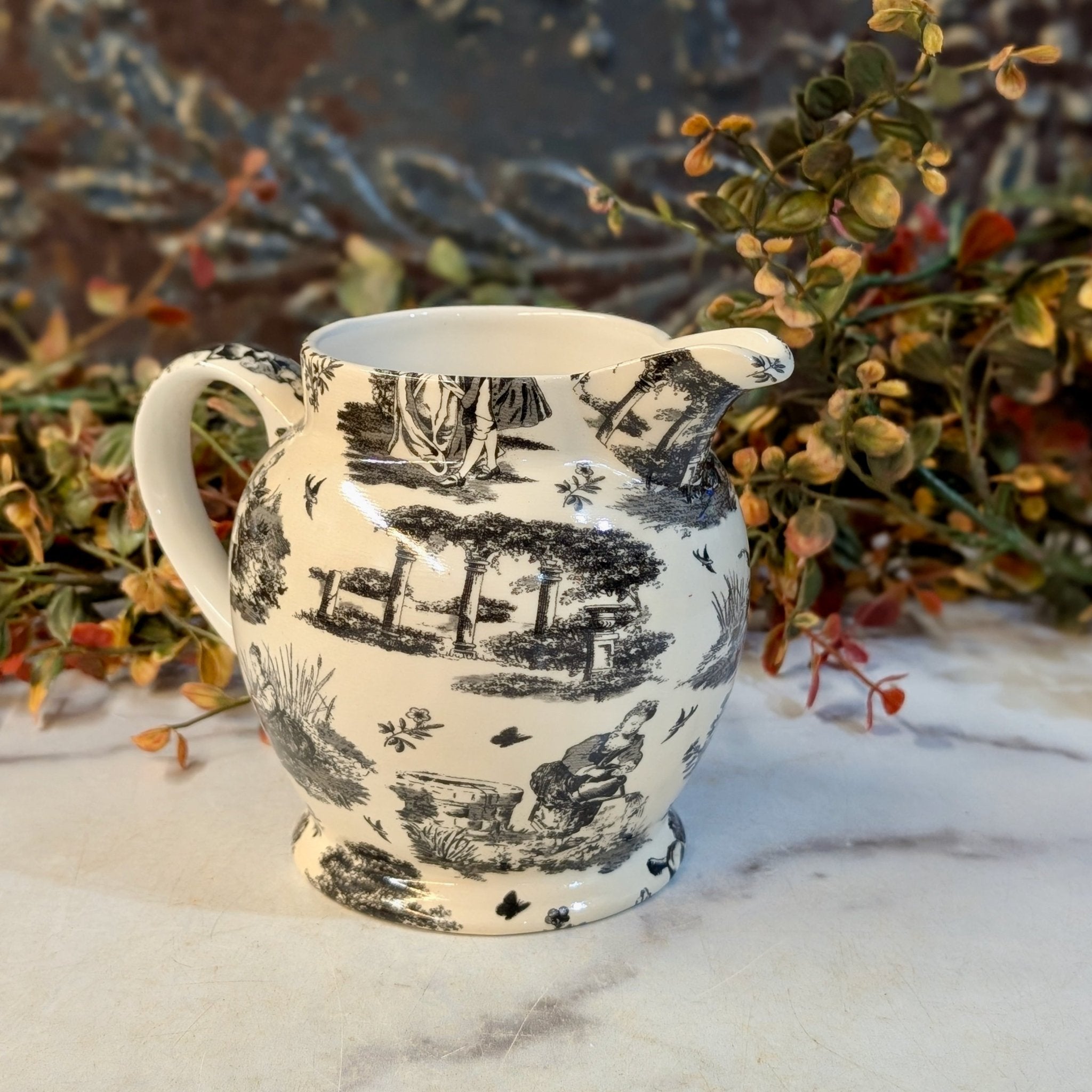 Vintage Arthur Wood English Milk Jug with Chintz Toile Pattern - Marmalade Mercantile