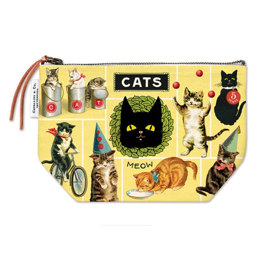 Vintage Cats Zippered Pouch - Marmalade Mercantile