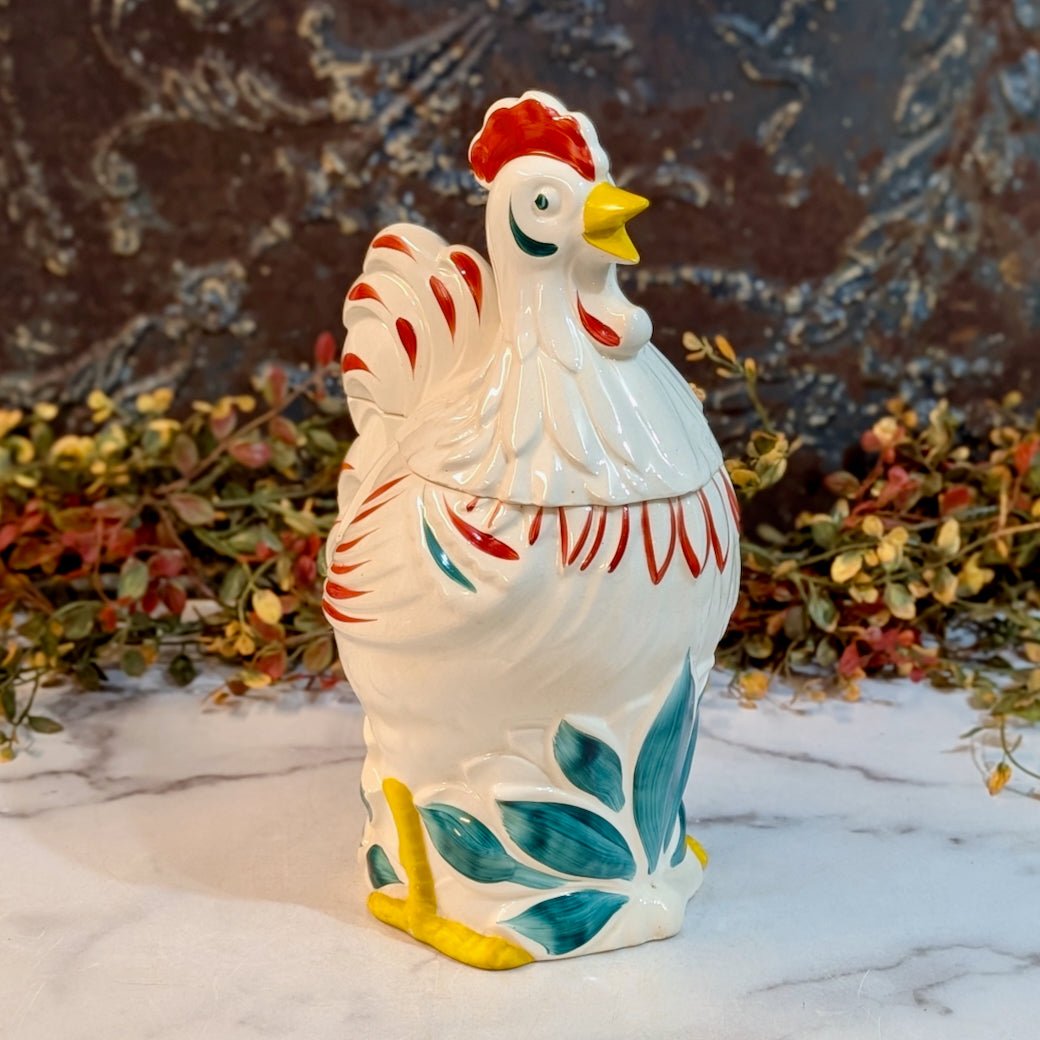 Vintage Hand - Painted Ceramic Pottery Guild Rooster Cookie Jar - Marmalade Mercantile