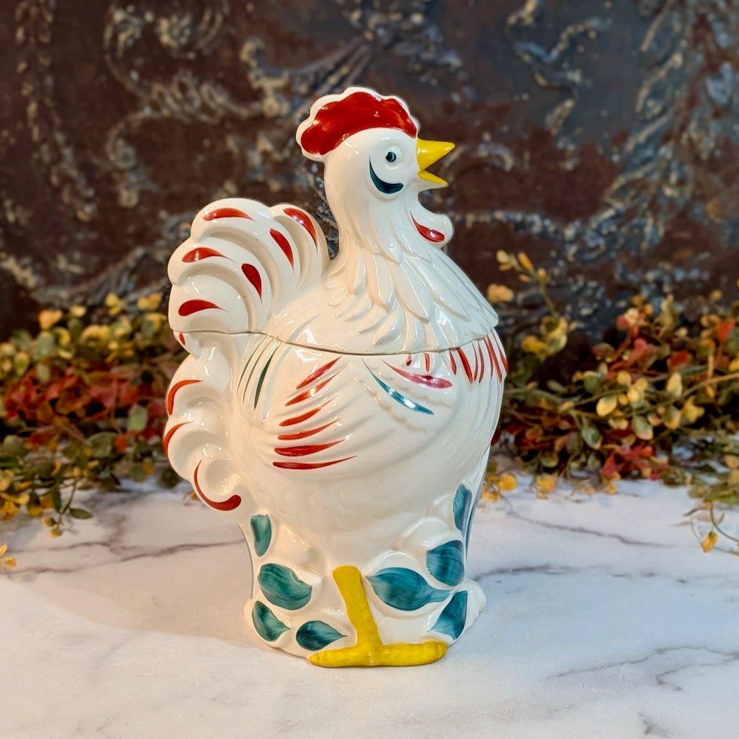 Vintage Hand - Painted Ceramic Pottery Guild Rooster Cookie Jar - Marmalade Mercantile