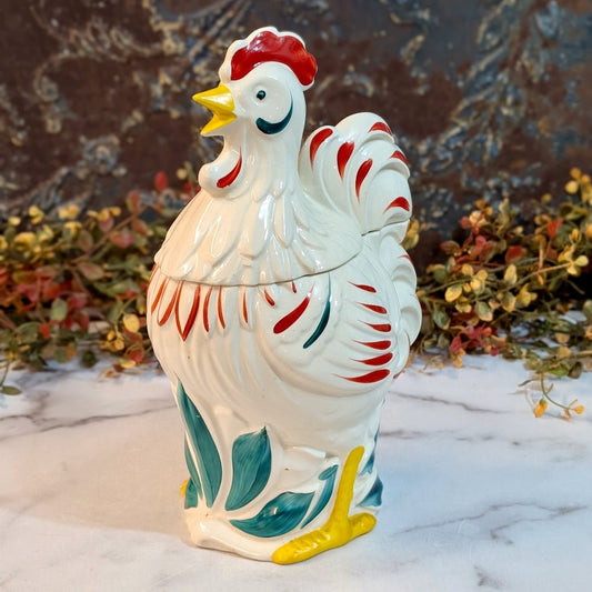 Vintage Hand - Painted Ceramic Pottery Guild Rooster Cookie Jar - Marmalade Mercantile