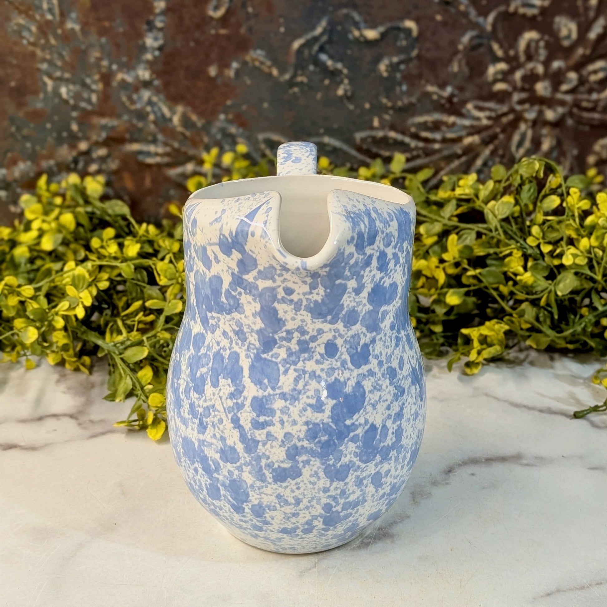 Vintage Light Blue Bennington Spatterware Pitcher - Marmalade Mercantile