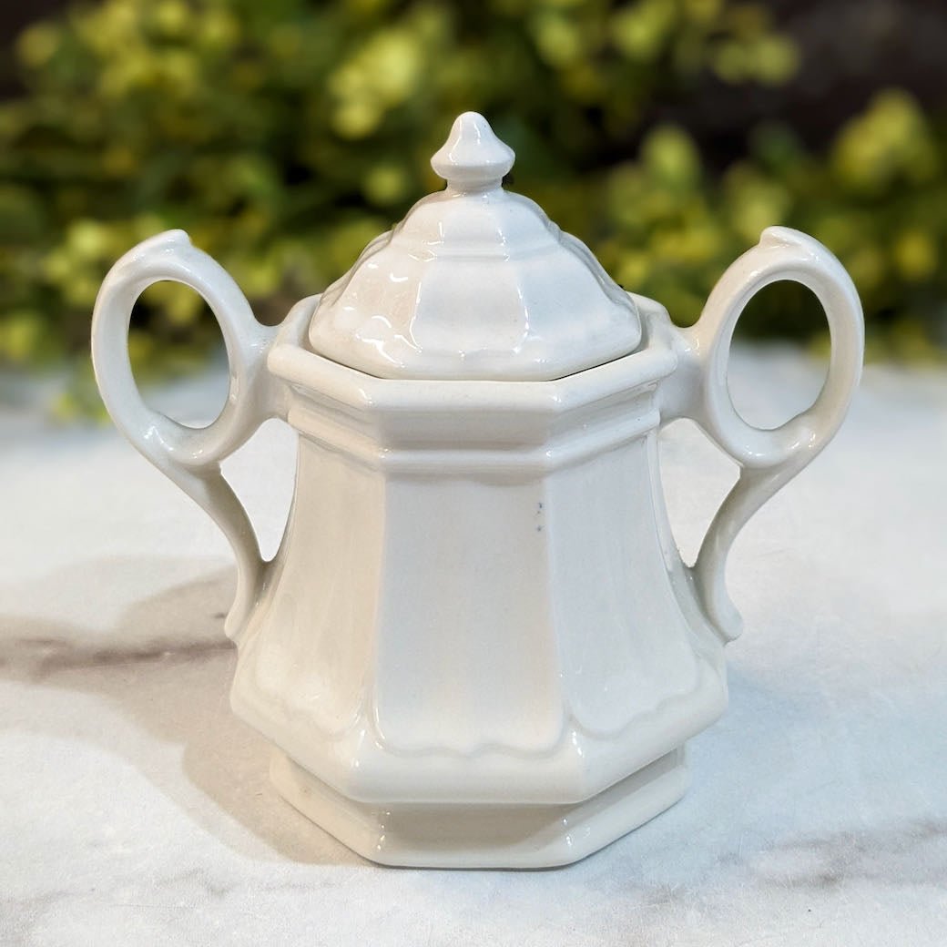 Vintage Red Cliff Ironstone Creamer & Sugar Set w Tray Sydenham Shape - Marmalade Mercantile