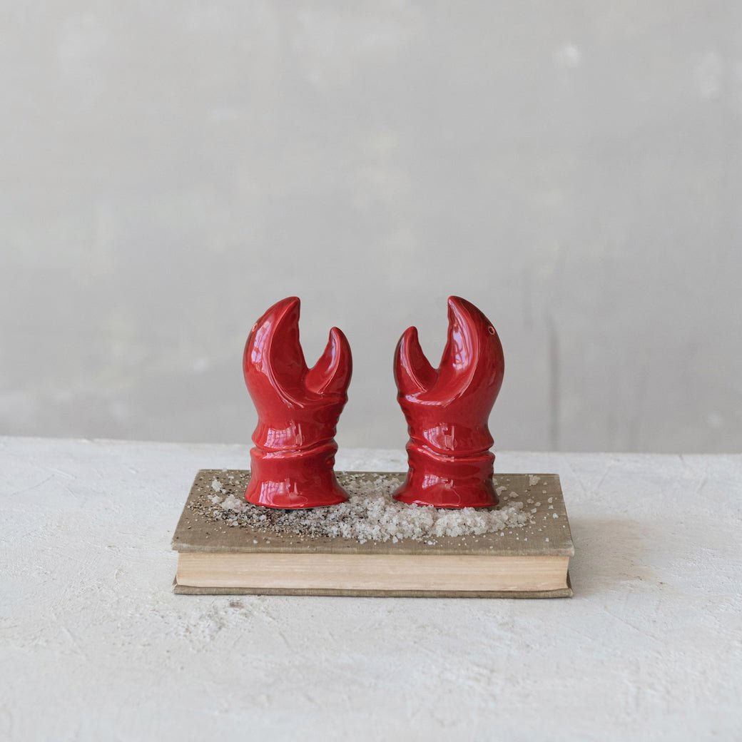 Vintage Reproduction Stoneware Lobster Claw Salt & Pepper Shakers - Marmalade Mercantile