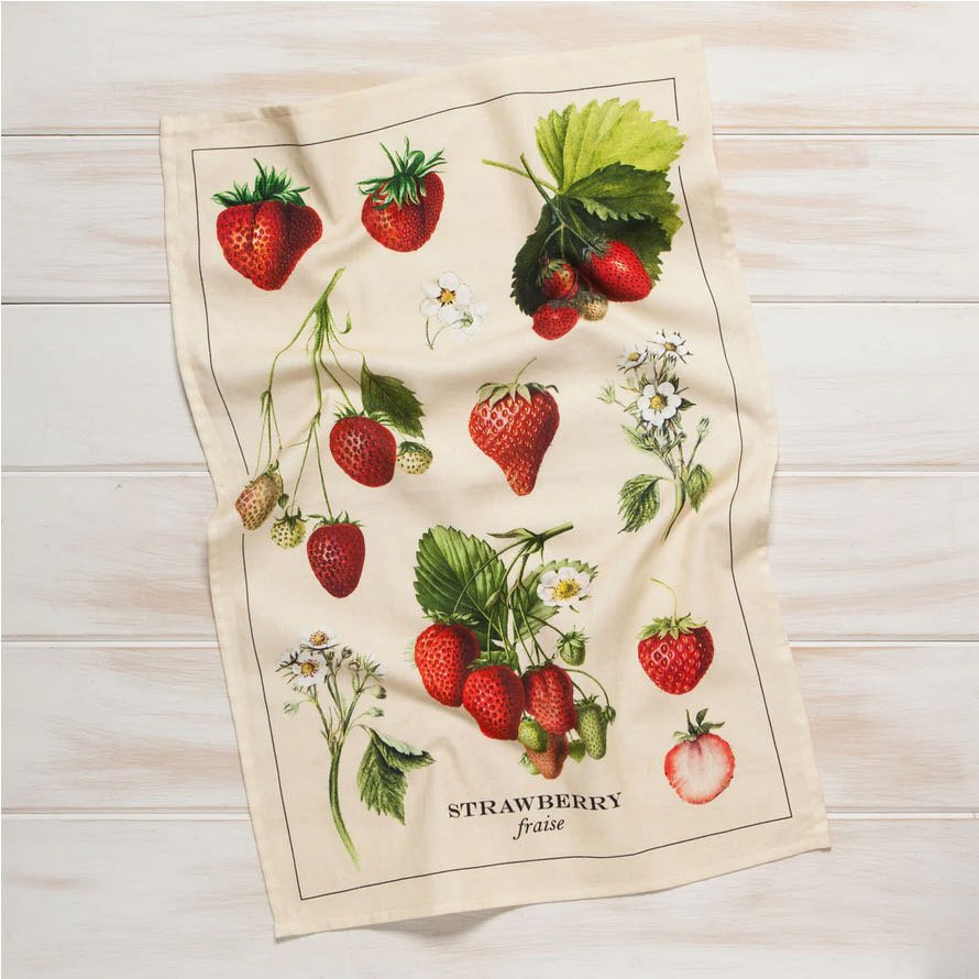 Vintage Strawberries Cotton Dish Towel - Marmalade Mercantile