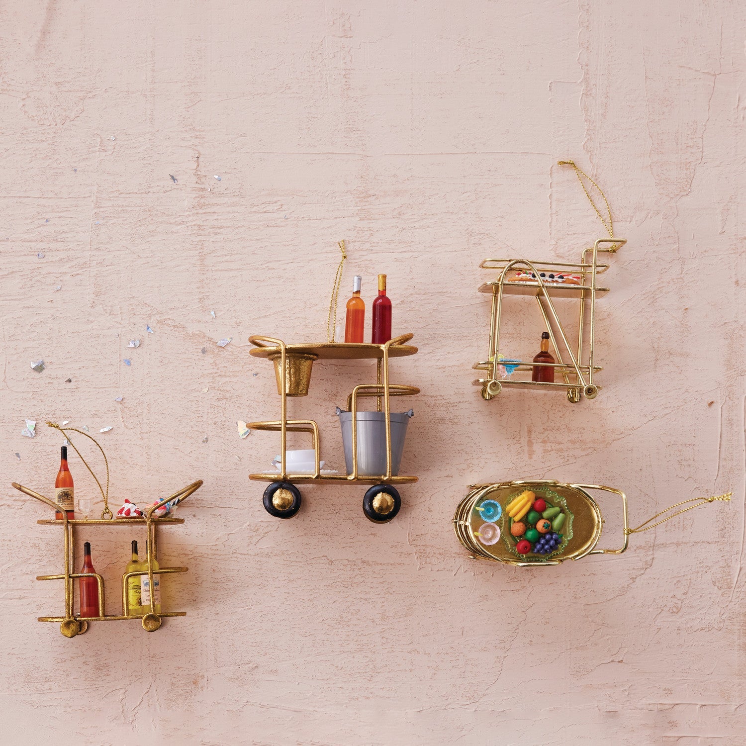 Vintage - Style Bar Cart Christmas Ornament CHOICE of Style - Marmalade Mercantile