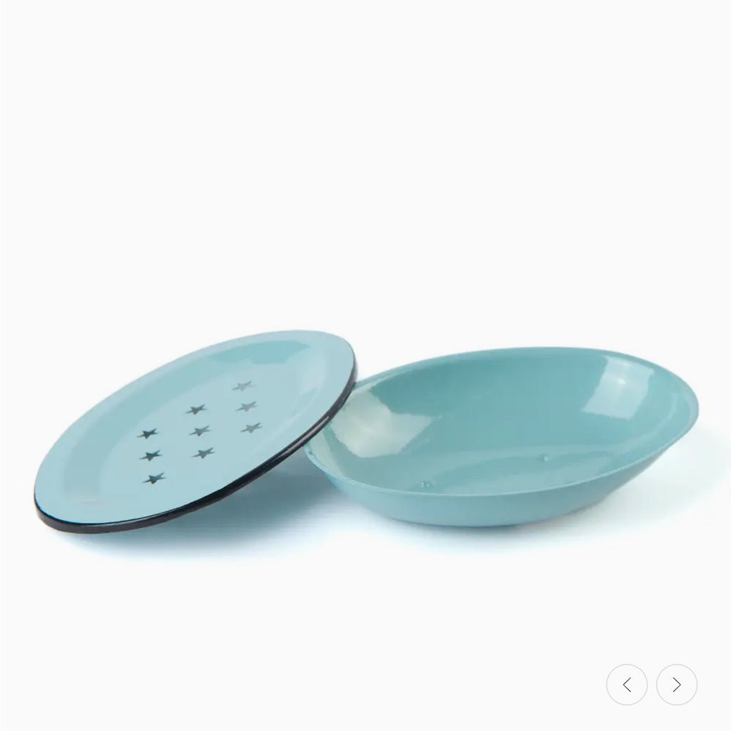 Vintage - Style Enameled Oval Metal Soap Dish CHOICE of Colors - Marmalade Mercantile