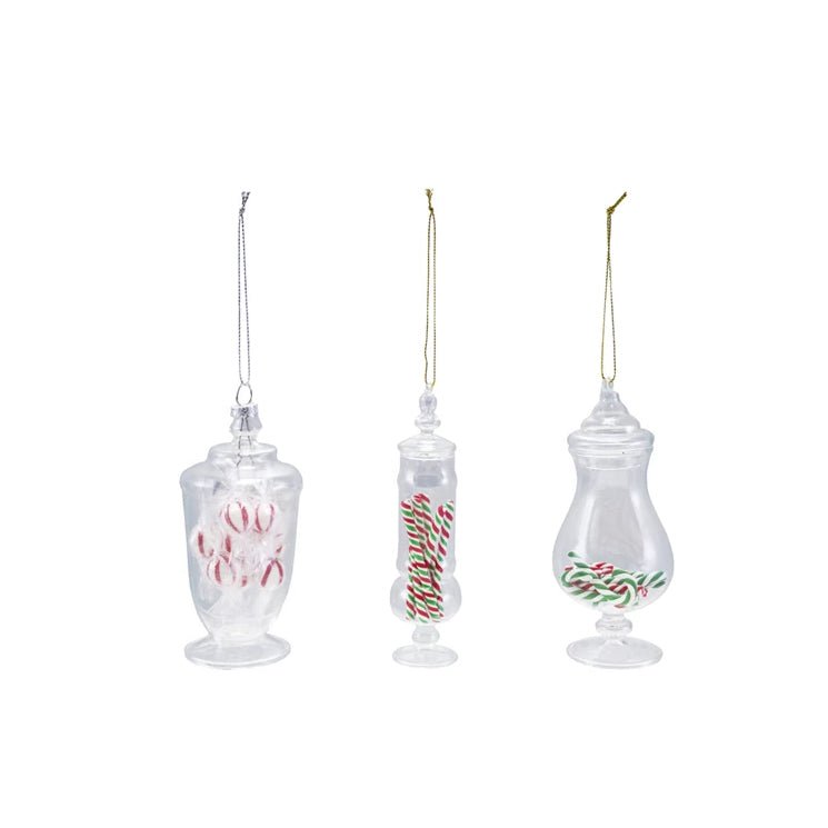 Vintage - Style Glass Candy Jar Ornaments CHOICE of Style - Marmalade Mercantile